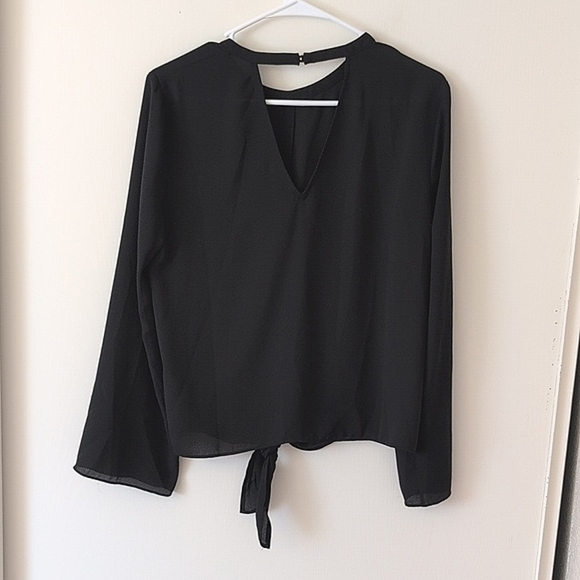 Madewell Womens Medium Long Sleeve Blouse Black Classic Office Contemporary - Picture 6 of 8